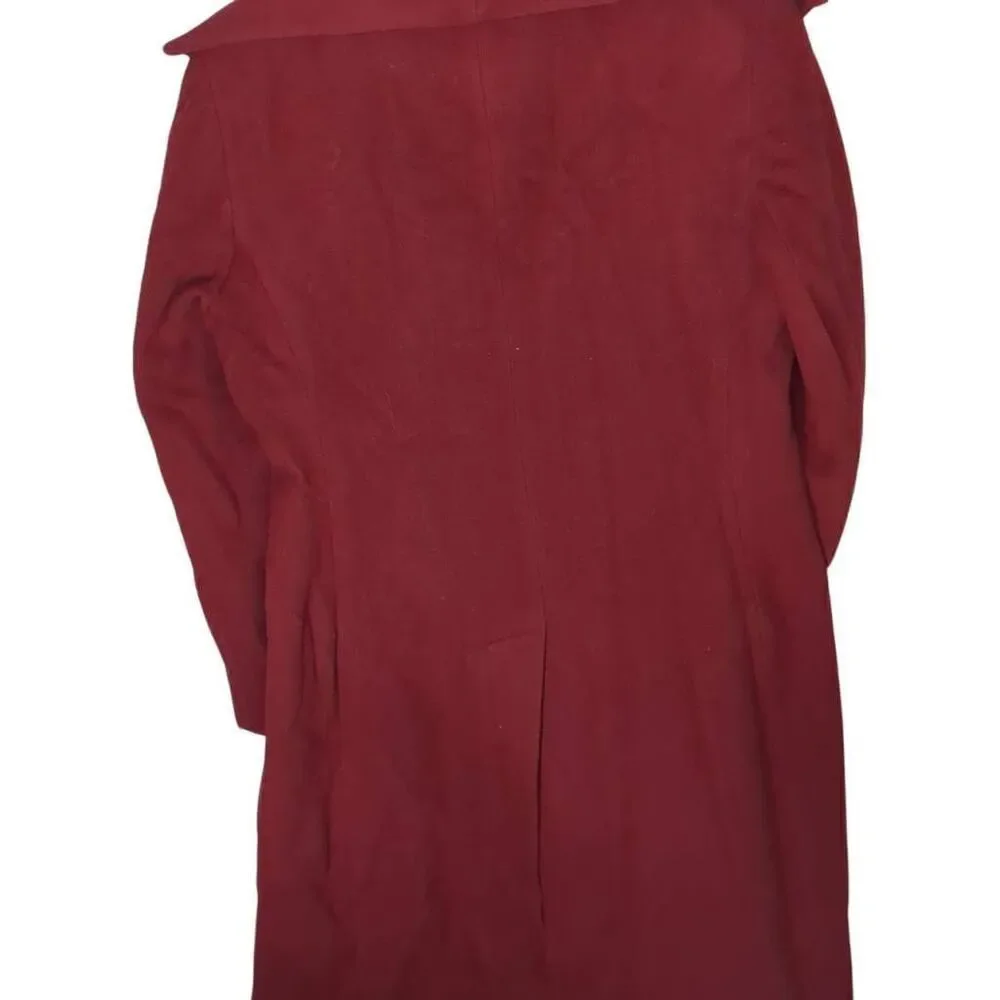 Calvin Klein Dark Red Burgundy Dress Trench Reefer Coat 8 Medium